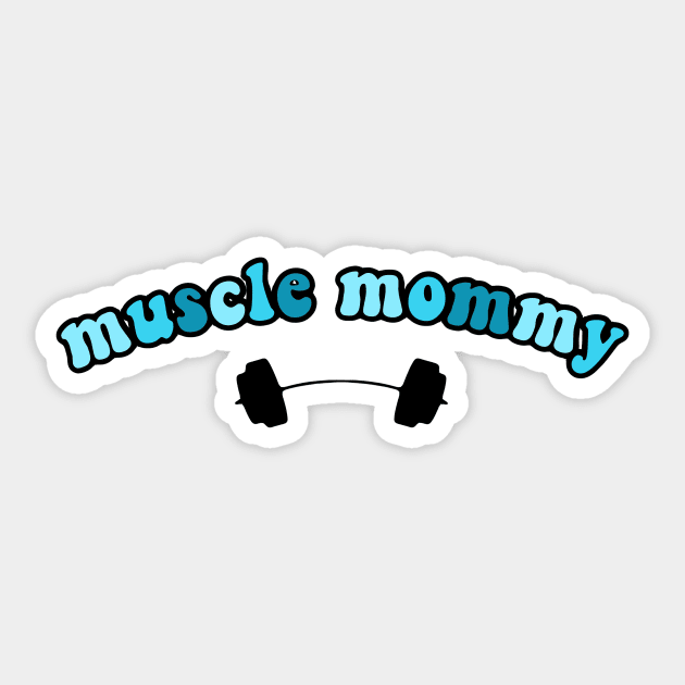 muscle mommy blue Sticker by avamariedever